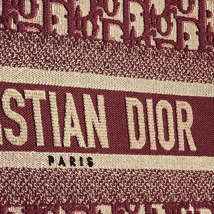Cheap Book Canvas Tote Dior Motif Oblique Burgundy 0803 Luxury